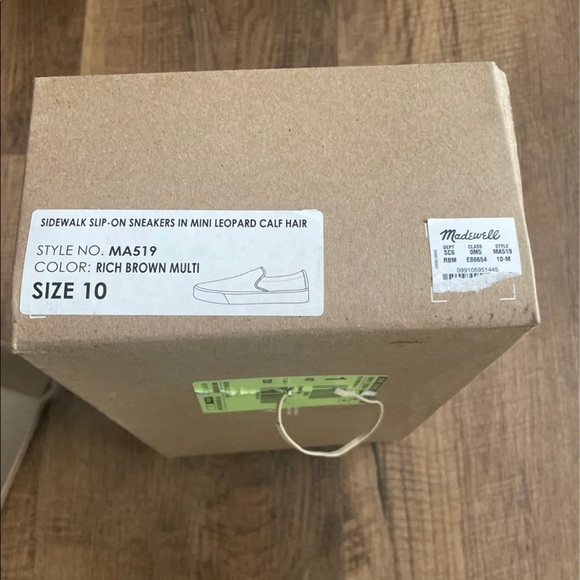 Madewell Woman’s Sidewalk Slip-On Sneakers in mini Leopard Calf Hair New in box - Picture 2 of 10